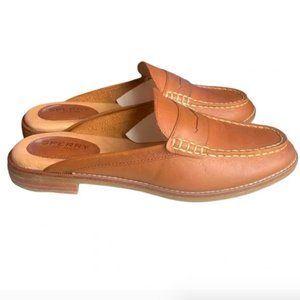 Sperry Tan Leather SEAPORT FINA MULE Slip-On Penny Loafer Size 8